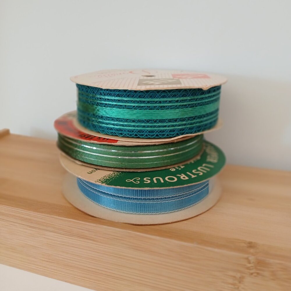 3 Vintage Ribbon Spools Sew Craft Junk Journal